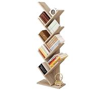 EUGAD Bibliothèque Étagère de Rangement, Étagère à 8 Niveaux, en Forme d’Arbre, 40x20x127cm, Blanc/Chêne Clair