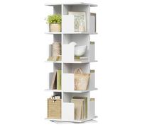 EUGAD Bibliothèque Rotative à 4 Niveaux, 40x40x129 cm, Blanc