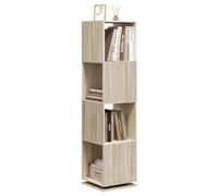 EUGAD Bibliothèque Rotative à 4 Niveaux, Étagère Cube, pour Salon, Bureau, Chambre, 35x145x35 cm, Chêne Clair