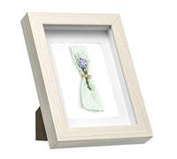 EUGAD Cadre Photo, 3D, Vitre en Acrylique avec Papier Passe-Partout, Cadre de Boîte d'Ombre pour Objets jusqu'à 1,5cm, en Bois, 13x18cm, Chêne