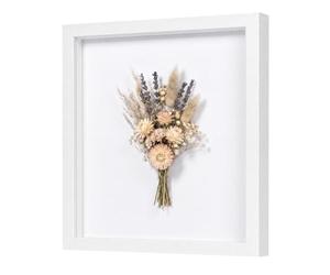 EUGAD Cadre Photo, 3D, Vitre en Acrylique avec Papier Passe-Partout, Cadre de Boîte d'Ombre pour Objets jusqu'à 1,5cm, en Bois, 40x40cm, Blanc