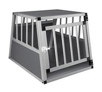 EUGAD Cage de Chien en Aluminium et MDF pour Chien,54x69x51cm,Gris Argenté
