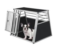 EUGAD Caisse de Transport pour Chien, Cage pour Chien Voiture, Caisse de Transport pour Animaux en Aluminium avec Fermeture de Sécurité, Stable Caisse Transport Chiens Grande- 80x65x65cm