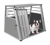 EUGAD Caisse Transport pour Chiens, Cage de Transport pour Chiens en Aluminium, Caisse de Transport pour Animaux avec Fermeture de Sécurité, Stable Cage Transport Chiens Grande- 65x85x71cm