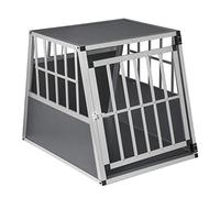 EUGAD Caisse Transport pour Chiens Grande, Cage de Transport pour Chien en Aluminium, Cage de Transport pour Animaux avec Fermeture Sécurité, Stable Caisse Transport Chiens Moyen- 65x85x71cm