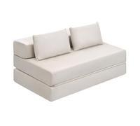 EUGAD Canapé Convertible 2 Places, Canapé Lit, Chauffeuse, Design Pliable, avec 2 Coussins, en Velours Côtelé, pour Salon, Bureau, Appartement, Beige