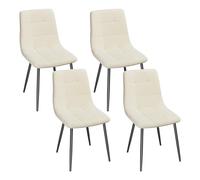 EUGAD Chaises de Salle à Manger Lot de 4,Crème