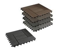 EUGAD Dalle terrasse,pour Jardin Balcon,Protection Sol Fixation clipsable,22 pièces,Anthracite,30x30cm