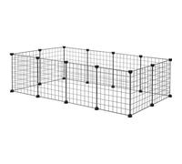 EUGAD Enclos - 145x75x35cm - pour Lapin Parc réglable DIY 12 Panneaux - Noir