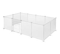 EUGAD Enclos Lapin 145 x 75 x 46 cm - avec Porte Plastique réglable DIY 12 Panneaux