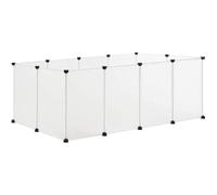 EUGAD Enclos pour Lapin Chiot Plastique réglable DIY 12 Panneaux Blanc