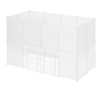 EUGAD Enclos pour Lapin en Plastique, 145x75x95cm Blanc, avec Porte, Plastique réglable DIY 24 Panneaux