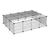 EUGAD Enclos pour Lapin Parc métal réglable DIY 22 Panneaux Noir