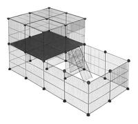 EUGAD Enclos pour Petits Animaux Interieur avec Porte métal réglable 140 x 70 x 70 cm Noir