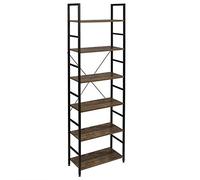 EUGAD Étagère bibliothèque étagère de Rangement en MDF et métal 60x28x180cm,Vintage 0011ZWJ