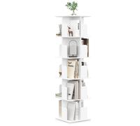 EUGAD Étagère d'angle rotative à 360° à 5 niveaux, bibliothèque sur pied, gain de place pour salon et chambre Light Oak (5 Levels)