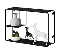 EUGAD Étagère Murale en Fer à 3 Niveaux, Étagère Flottante Décorative, Style Industriel, pour Cuisine, Salle de Bain, Salon, Chambre, 38 x11,5x25,5 cm, Noir