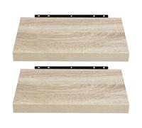 EUGAD Étagère Murale Lot de 2 étagères tablettes Style Moderne en Bois,25x22,9x3,8cm Sonoma Chêne 0079QJ-2