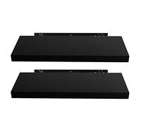 EUGAD Étagère Murale Lot de 2 étagères tablettes Style Moderne en Bois,40x22,9x3,8cm Noir 0085QJ-2