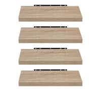EUGAD Étagère Murale Lot de 2 étagères tablettes Style Moderne en Bois,50x22,9x3,8cm Chêne Jaune,0115QJ-4