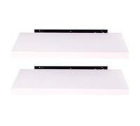 EUGAD Étagère Murale Lot de 2 étagères tablettes Style Moderne en Bois,60x22,9x3,8cm Blanc 0049QJ-2