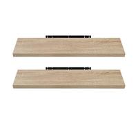 EUGAD Étagère Murale Lot de 2 étagères tablettes Style Moderne en Bois,80x22,9x3,8cm Chêne Jaune 0117QJ-2