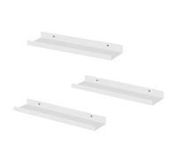 EUGAD Étagère Murale, Lot de 3, Tablette Murale, en Métal, Style Industriel, pour Salon, Cuisine, Chambre, Blanc