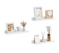 EUGAD Étagères Flottantes Lot de 3, Étagères Murales, pour Cuisine, Salon, Chambre à Coucher, Blanc, 40x12x5cm