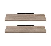 EUGAD Étagères Murale, Etagere Murale 100cm, Helles Kaffeebraun MDF 2er
