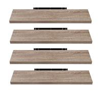 EUGAD Étagères Murale, Etagere Murale 100cm, Helles Kaffeebraun MDF 4er