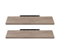 EUGAD Étagères Murale, Etagere Murale 120cm, Helles Kaffeebraun MDF 2er