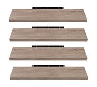 EUGAD Étagères Murale, Etagere Murale 120cm, Helles Kaffeebraun MDF 4er