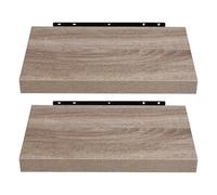 EUGAD Étagères Murale, Etagere Murale 25cm, Helles Kaffeebraun MDF 2er