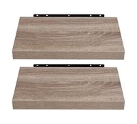 EUGAD Étagères Murale, Etagere Murale 40cm, Helles Kaffeebraun MDF 2er