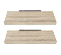 EUGAD Étagères Murale, Etagere Murale 50cm, Helle Holzmaserung MDF 2er