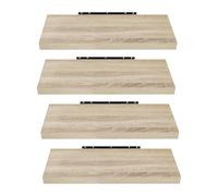 EUGAD Étagères Murale, Etagere Murale 50cm, Helle Holzmaserung MDF 4er