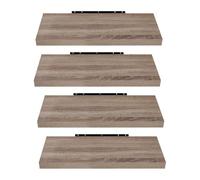 EUGAD Étagères Murale, Etagere Murale 50cm, Helles Kaffeebraun MDF 4er