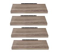 EUGAD Étagères Murale, Etagere Murale 60cm, Helles Kaffeebraun MDF 4er