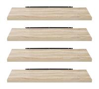 EUGAD Étagères Murale, Etagere Murale 80cm, Helle Holzmaserung MDF 4er