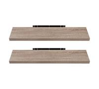 EUGAD Étagères Murale, Etagere Murale 80cm, Helles Kaffeebraun MDF 2er