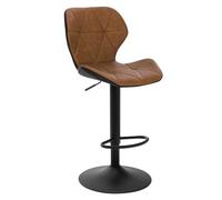 EUGAD Lot de 1 Tabouret de Bar réglable en Hauteur en Similicuir,Tabouret comptoir Style rétro,Brun 0662BY-1