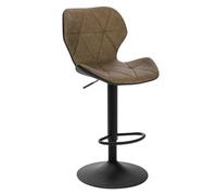 EUGAD Lot de 1 Tabouret de Bar réglable en Hauteur en Similicuir,Tabouret comptoir Style rétro,Brun Foncé 0663BY-1