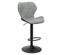 EUGAD Lot de 1 Tabouret de Bar réglable en Hauteur en Similicuir,Tabouret comptoir Style rétro,Gris 0664BY-1