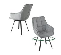 EUGAD Lot de 2 Chaises Pivotantes,Gris Foncé