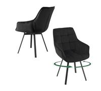 EUGAD Lot de 2 Chaises Pivotantes,Noir