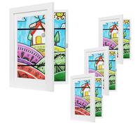 EUGAD Lot de 4 Boîte-Cadre, Boîte d'Ombre avec Porte Magnétique, Cadre Photo 3D Format 4A Vitrage en Plexis Transparent et Cadre pour Souvenirs, Artisanats, en MDF Blanc, Affichage sur Mur