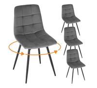 EUGAD Lot de 4 Chaises Pivotantes, Gris Foncé