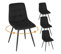 EUGAD Lot de 4 Chaises Pivotantes, Noir