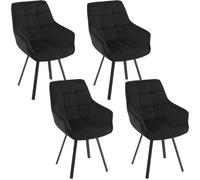 EUGAD Lot de 4 Chaises Salle à Manger Pivotante Chaise de Cuisine en Velours Appui-Coudes Pieds en Métal Noir E0AG0170-4