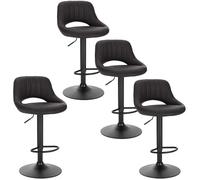 EUGAD Lot de 4 Tabouret de Bar Rotatif à 360 °réglable en Hauteur,Tabouret de Cuisine en Similicuir,Anthracite